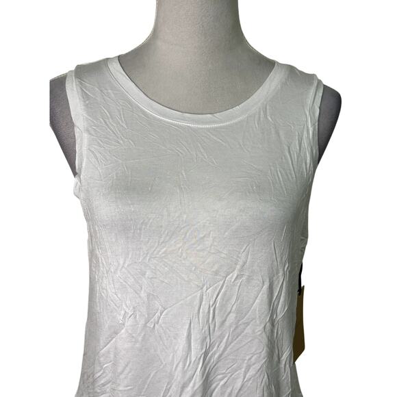Halogen Sleeveless Tank Top Crew Neck Keyhole Back Sleeveless White Medium NWT - Picture 3 of 10